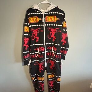 Fireball Black and Red Graphic Hoodie Onesie